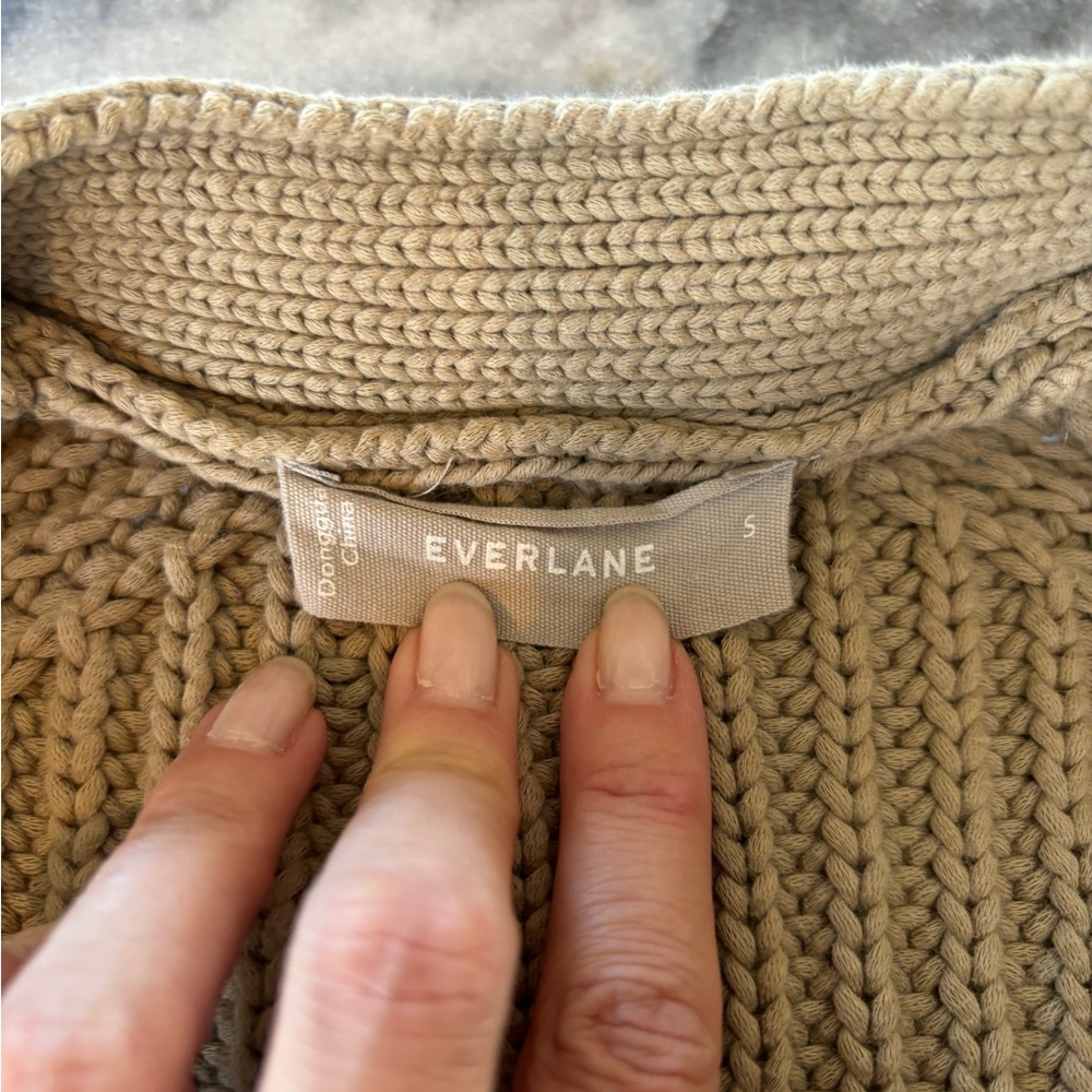 Everlane chunky knit V-neck Cardigan Sz S - Picture 5 of 8